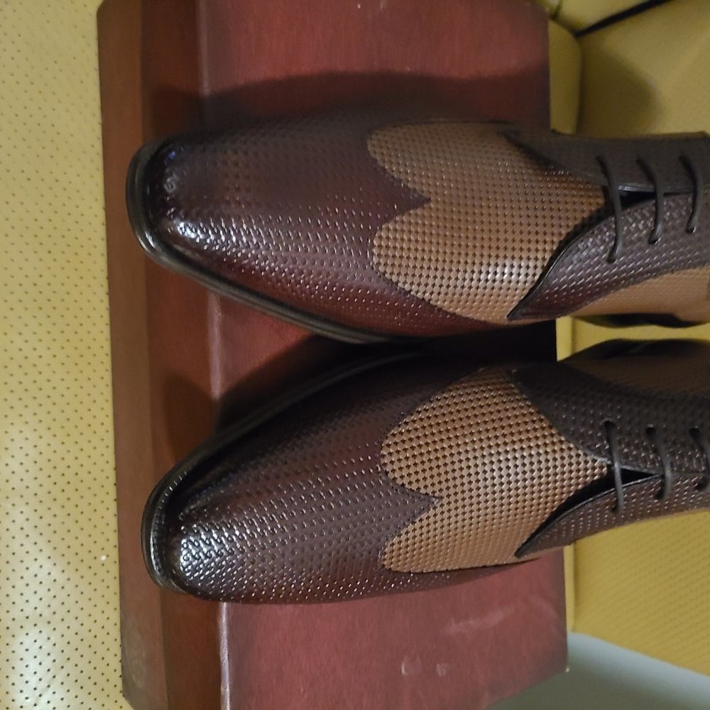 Mezlan Men's 9.5M Two Tone Brown/Tan Dress Shoe